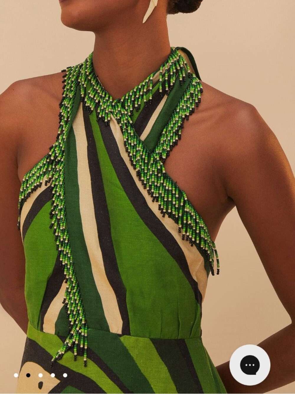 NWT M Farm Rio green toucan tree maxi dress RARE - Picture 2 of 14
